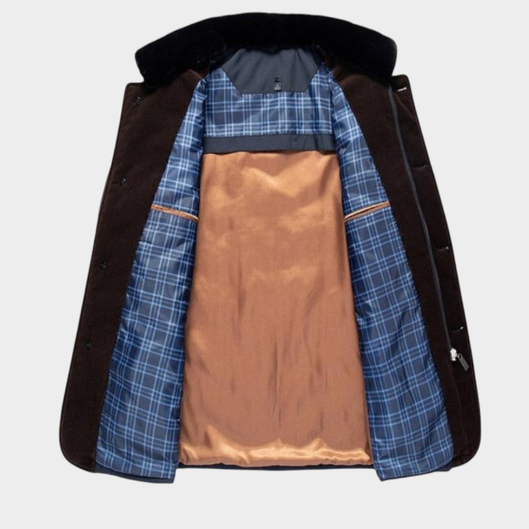 Helmfried | Chaqueta acolchada de hombre con cuello de piel